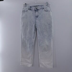 Chico's Platinum Women's Acid Wash‎ Straight Leg Jeans Crop 0 Small